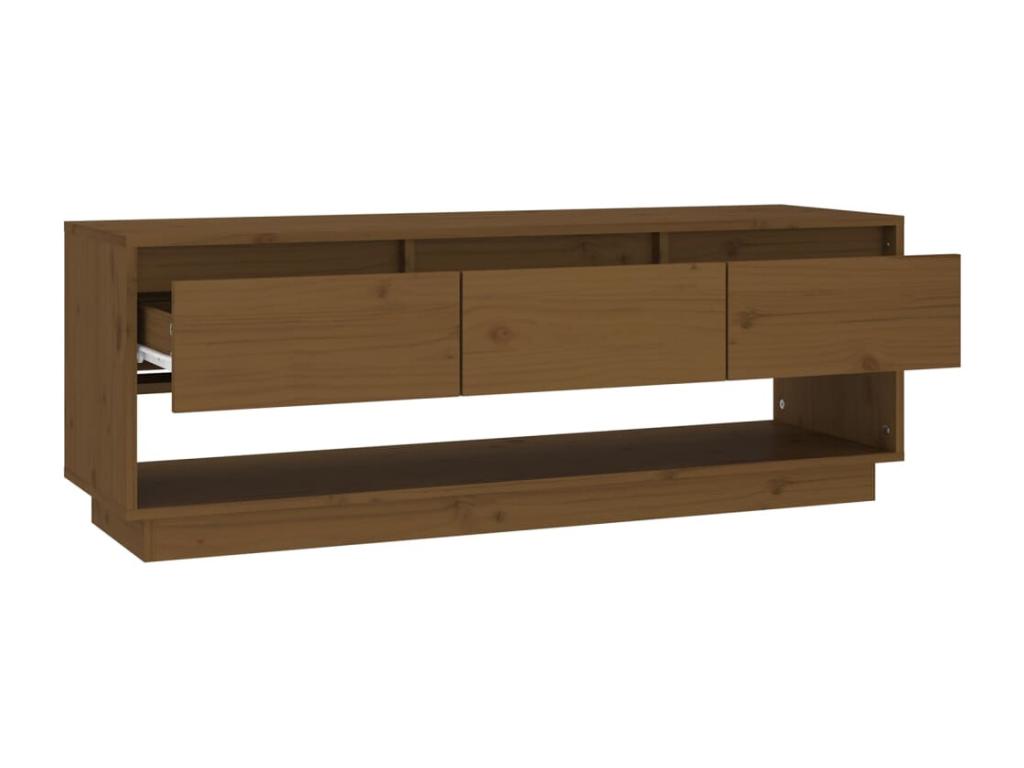 Honey Brown TV Stand 110.5x34x40 cm Solid Pine Wood EHRD40602