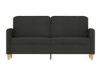 2-seater sofa, black, 140 cm, fabric, MDJE35442