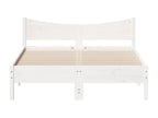 White bed frame 140x200 solid pine wood TGXR55321