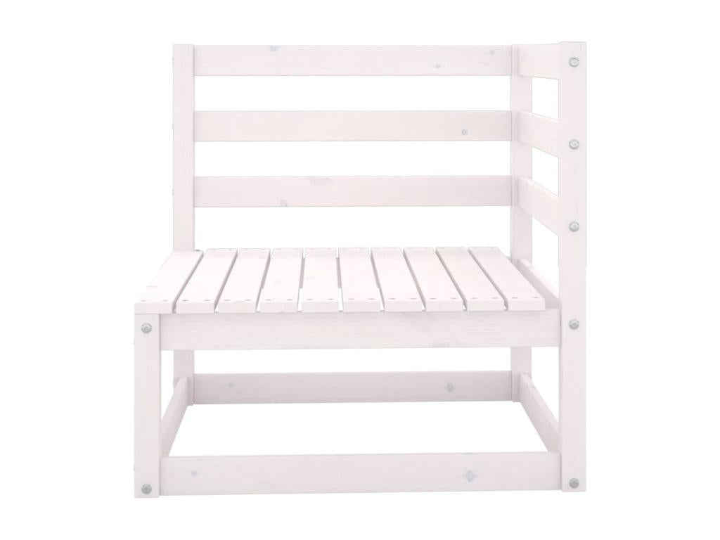 2-piece garden furniture set with cushions, white, solid pine wood, SOYS09147