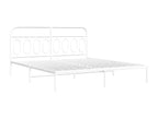 Metal bed frame with white headboard 183x213 cm WNQZ04047
