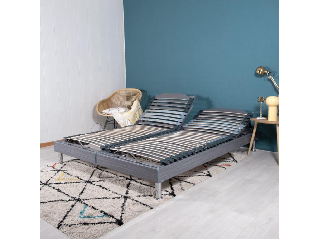 Zensova Electric S62 Zensova Wood - Adjustable firmness in lumbar zone - 2x70x190 - Grey KHRL48044