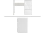 Elariva NEWF25199 White Computer Desk with 3 Drawers Work Table