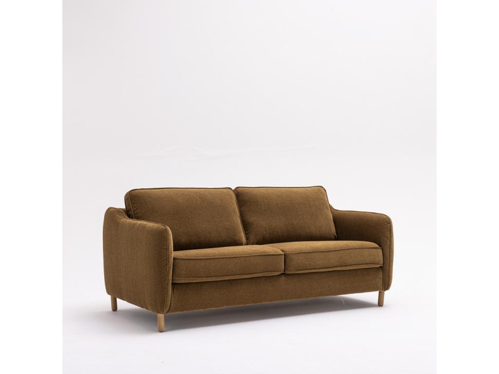 Elariva - Express 2-seater convertible sofa in fabric - Bronze VECF79326