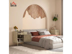 Natural style bedside table - door, shelf, drawer - light wood-look rattan caning JJQL51840