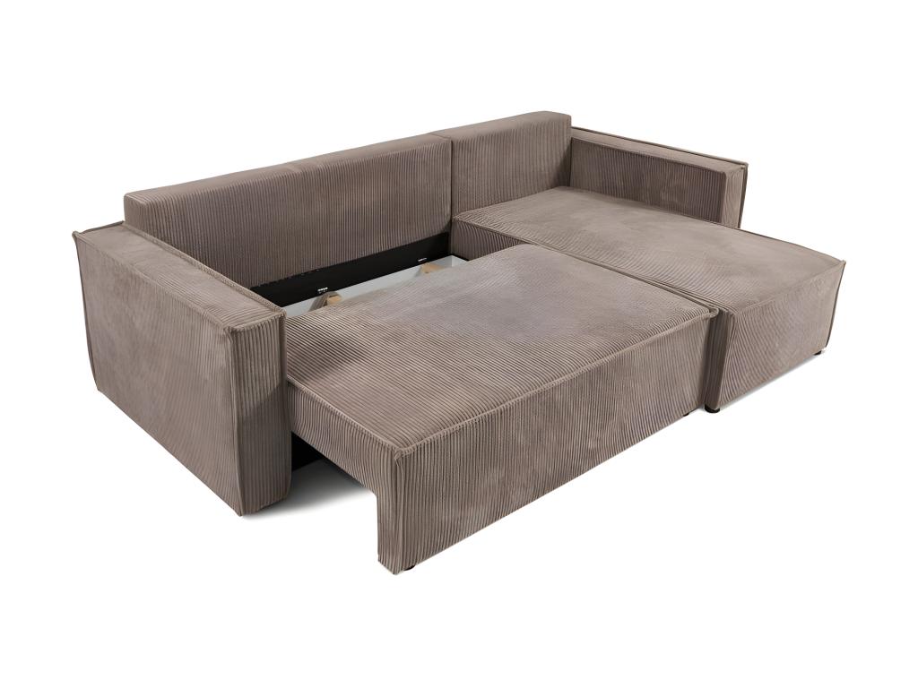 Lysvia convertible corner sofa in dark grey corduroy GMVV17302