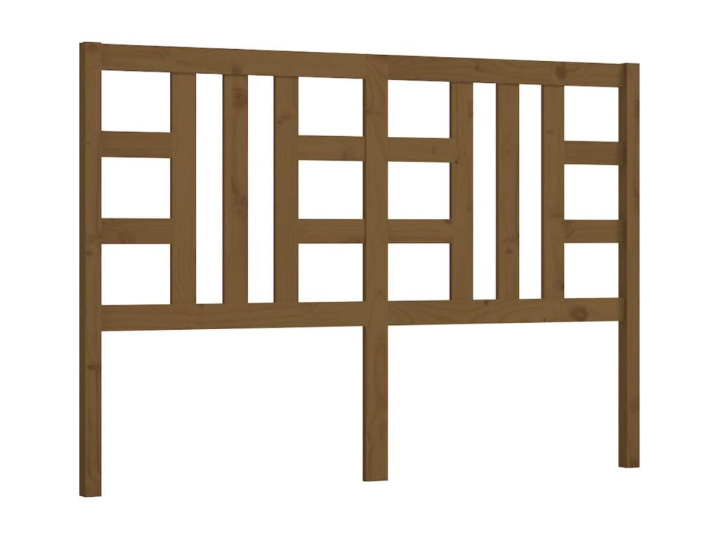 Headboard Honey brown 146x4x100 cm Solid pine wood QTAH05674