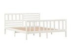 Bed frame without mattress, white, solid wood, PPME67064