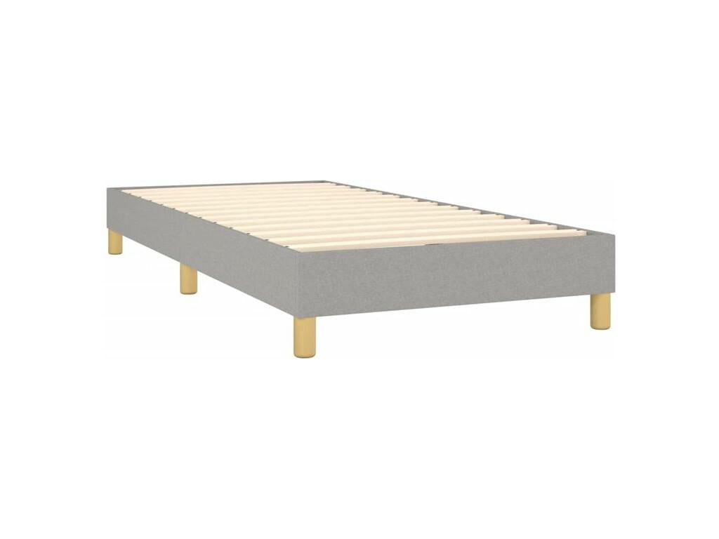 Bed base with mattress, light grey, 100x200 cm, fabric, YQMT76698