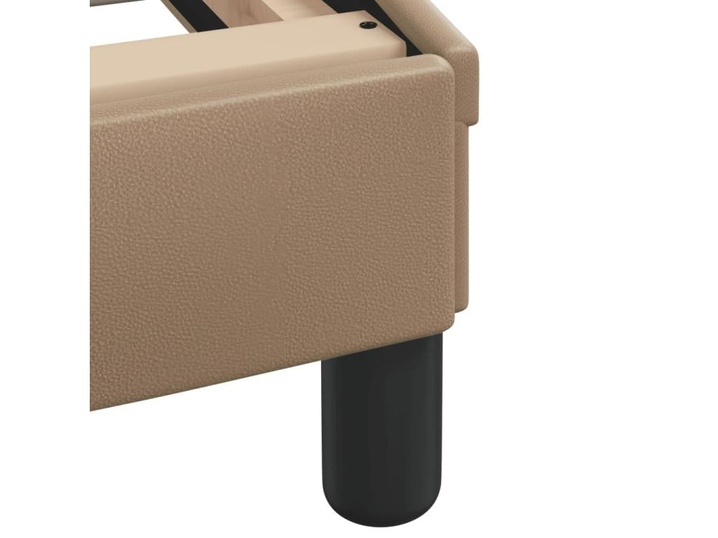 Bed frame with headboard, Cappuccino color, 200x200 cm, faux leather, PJLF92638