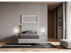 Single bed without slatted base, upholstered, 120x190 cm, white faux leather, Lysvia WDVQ53050