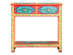 Hand-painted console table 80x35x75 cm Mango wood SQKQ15834