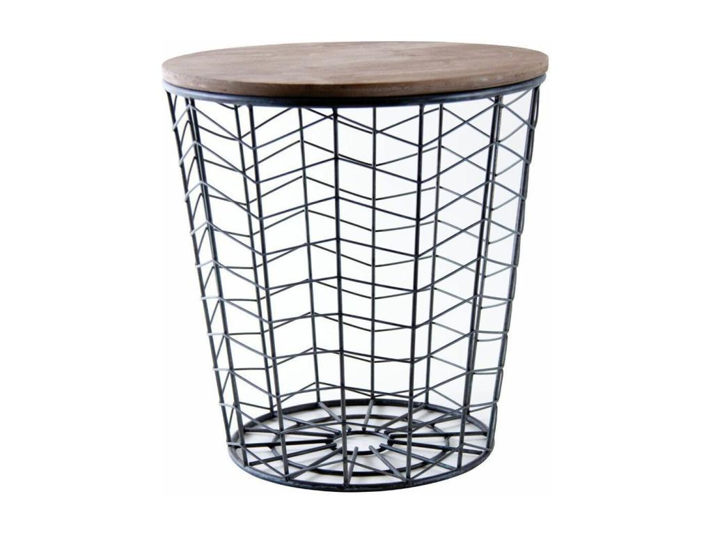 Round side tables in wood and metal, set of 2 DAVG08165