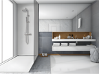 Shower tray 70x125 cm with grey side grate Ral 7035 in synthetic resin and marble powder with drain GOVT50015