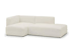Modular left-hand corner sofa with chaise longue, 3/4 seater, in ecru bouclé fabric - Elariva JRPU56140