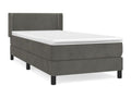 Bed with upholstered base and mattress, Dark Grey, 80x200 cm, Velvet QBIC10094