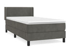 Bed with upholstered base and mattress, Dark Grey, 80x200 cm, Velvet QBIC10094