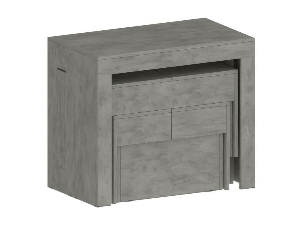 Zensova Table and Chair Set: Versatile composition with console and 2 extendable benches. Made in Italy. 66x25h45 cm. Grey. SOJJ24355