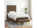 Upholstered bed base with mattress, dark brown, 90x200 cm LEHO08054