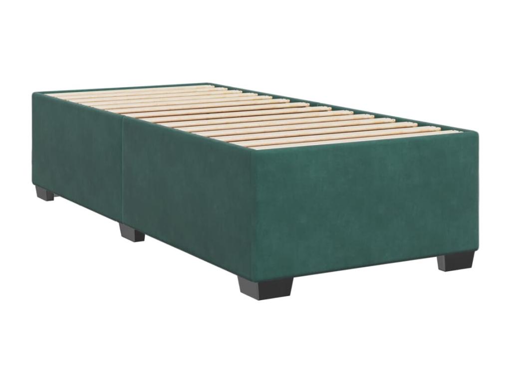 Bed base and mattress, Dark Green 80x200 cm Velvet POKZ51308