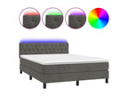 Bed base with LED mattress, dark grey, 140x190 BCVE03077