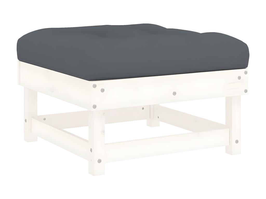 8-piece garden furniture set with cushions, white, solid wood EWJM55276