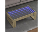 Coffee table with infinity LED, oak finish, 90x53x30 cm, EBRA43425