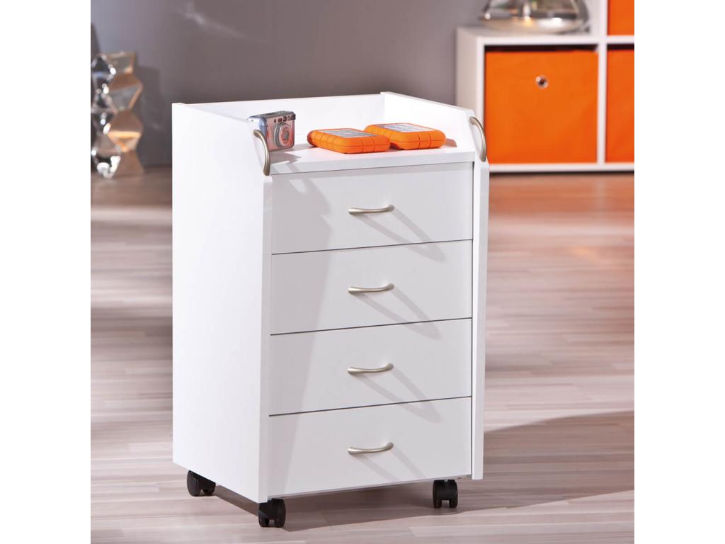 Ventoriq - 4-Drawer Pedestal on Ventoriq, White, AZHM83991