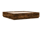 Smoked oak bed frame 200x200 engineered wood XHHP84884