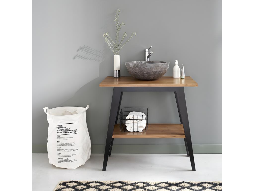 Solid teak bathroom cabinet 80 cm XIBK57994