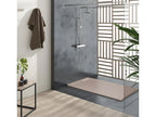 Sand-colored shower tray with smooth finish, CACH colored grate - 110x90 cm QBFC43621