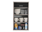 Kitchen Cabinet in Black or White Oak Aluminum with 2 Shelves, W 40 H 72 D 35 cm - Black CQSD73082