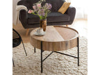Elariva round coffee table in wood and caning XEHW55046