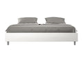 Upholstered bed without a slatted base, 180x210 cm, white faux leather, Lumenao HOVZ06893