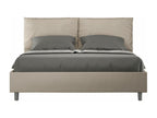 Modern adult bed with faux leather upholstered cushions, Elariva - White - 80x190 BAOP18459