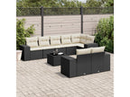 9-piece garden furniture set with cushions, Zensova woven resin IJJL83776