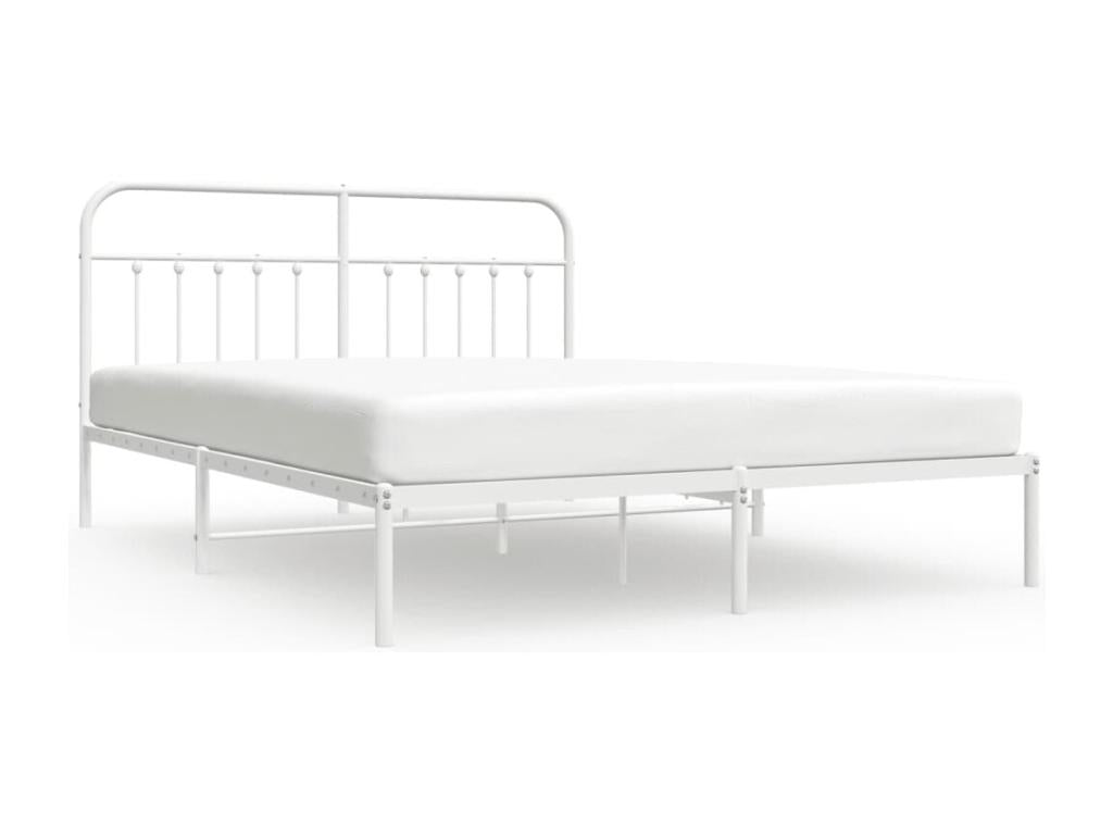 Metal bed frame with white headboard 183x213 DSYT64333