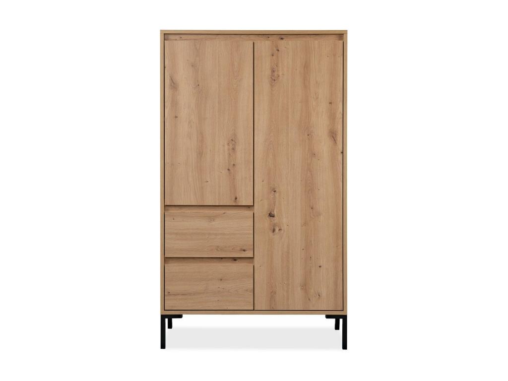 Zensova LSUF34163 High Sideboard with 2 Doors, 2 Drawers and 2 Shelves, H139 cm