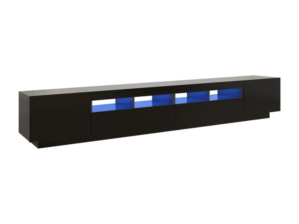 TV stand with LED lights, black, 260x35x40 cm, LPYZ97148