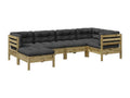 6-piece garden furniture set with cushions, impregnated pine wood PUTQ64944