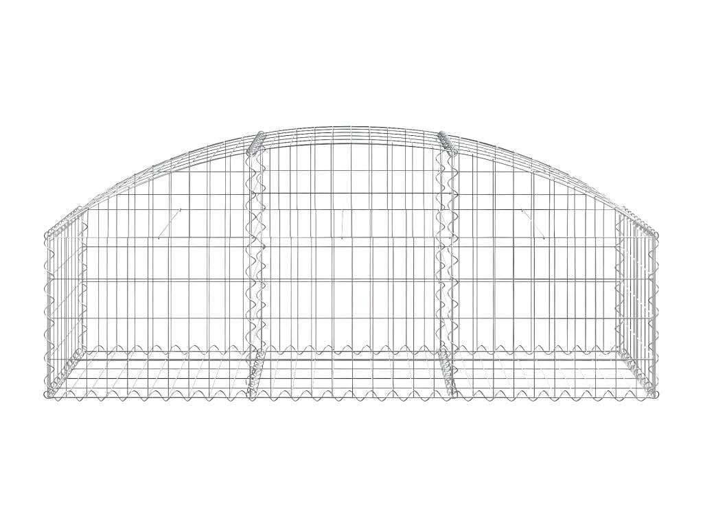 Arched gabion basket 150x50x40/60 cm Galvanized iron HCMX86505