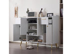 Shoe cabinet - 2 drawers, 4 doors, open compartment - White SMTG48362