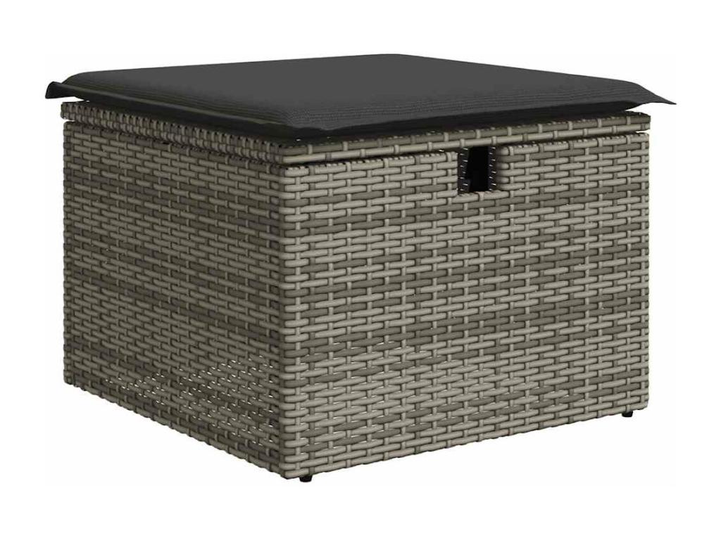 6-piece garden furniture set with grey resin wicker cushions KSMC05506