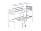 Wooden loft bed - with desk N04 Natural Pine 120x190 LICI66176
