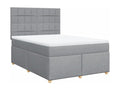 Bed base with mattress, light grey, 140x190cm, fabric, GEAM63941