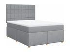 Bed base with mattress, light grey, 140x190cm, fabric, GEAM63941