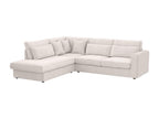 Large left-hand corner sofa in beige corduroy Zensova II BYYL08293