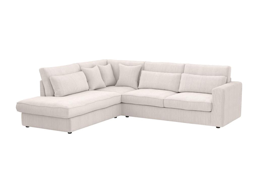 Large left-hand corner sofa in beige corduroy Zensova II BYYL08293