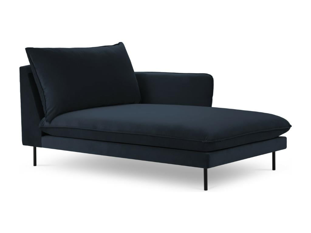 Elariva - Right-facing chaise longue in dark blue velvet - 170x110x95cm ACXA95209