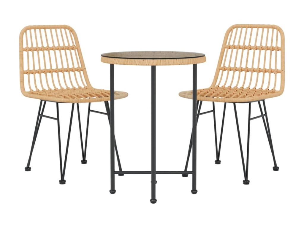 3-Piece Garden Dining Set, Wicker Resin MTDI92560